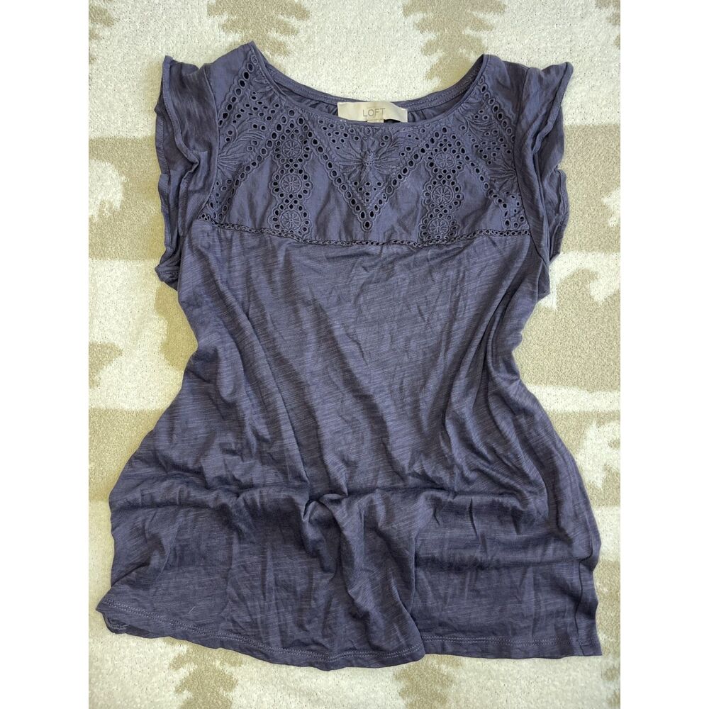 LOFT Purple Y2K Blouse Womens Size XS